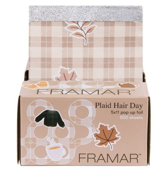 FRAMAR PAPEL ALUMINIO COLORACIÓN PLAID HAIR DAY 500 LAMINAS 12,7CM X 27,9CM